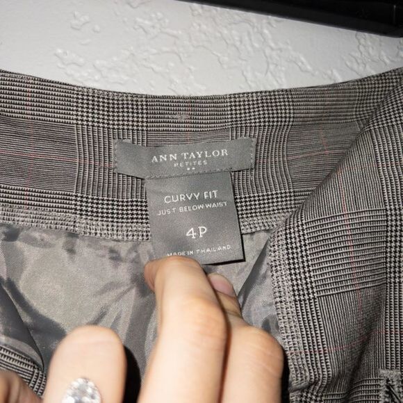 Ann Taylor Curvy Fit Glen‎ Check Trouser Pants Size 4 Petites - Picture 6 of 10